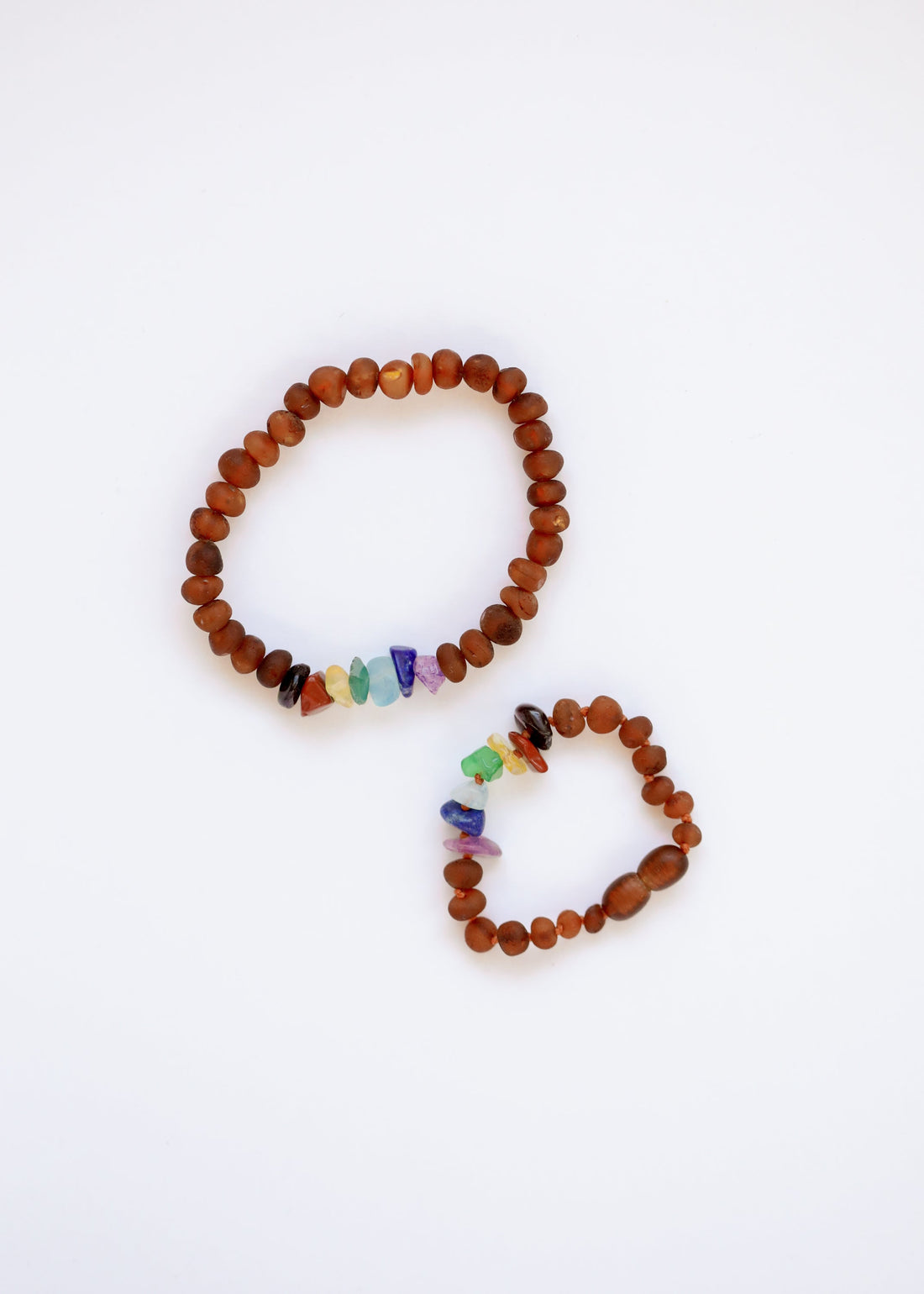 Raw Cognac Baltic Amber + Raw CHAKRA Crystals || Anklet or Bracelet by CanyonLeaf