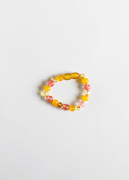 Polished Honey Baltic Amber + Honeysuckle Gemstones || Kids Set ||