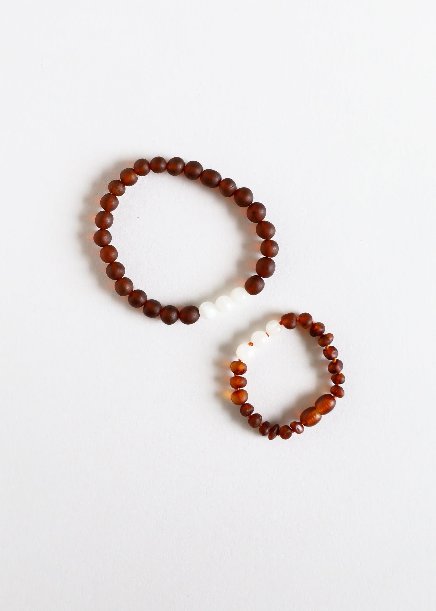 Raw Cognac Baltic Amber + Moonstone || Bracelet Set by CanyonLeaf
