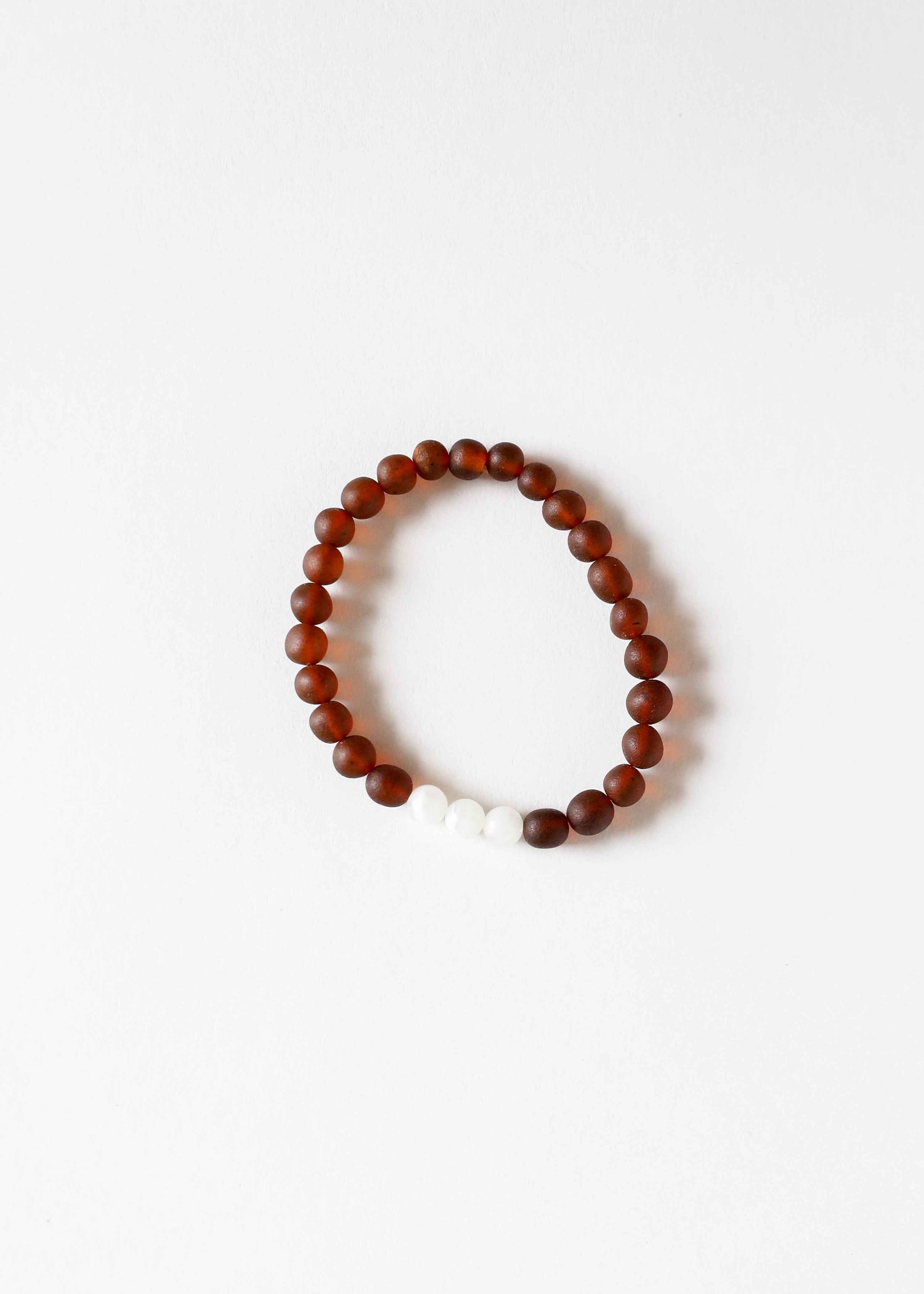 Raw Cognac Baltic Amber + Moonstone || Adult Bracelet