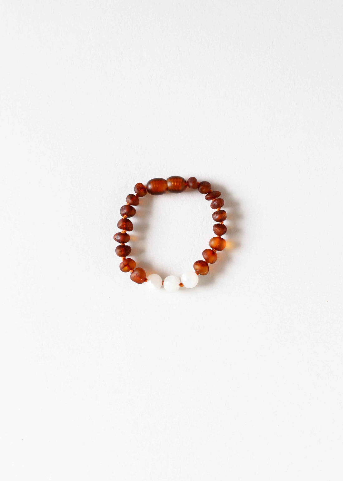 Raw Cognac Baltic Amber + Moonstone || Anklet • Bracelet
