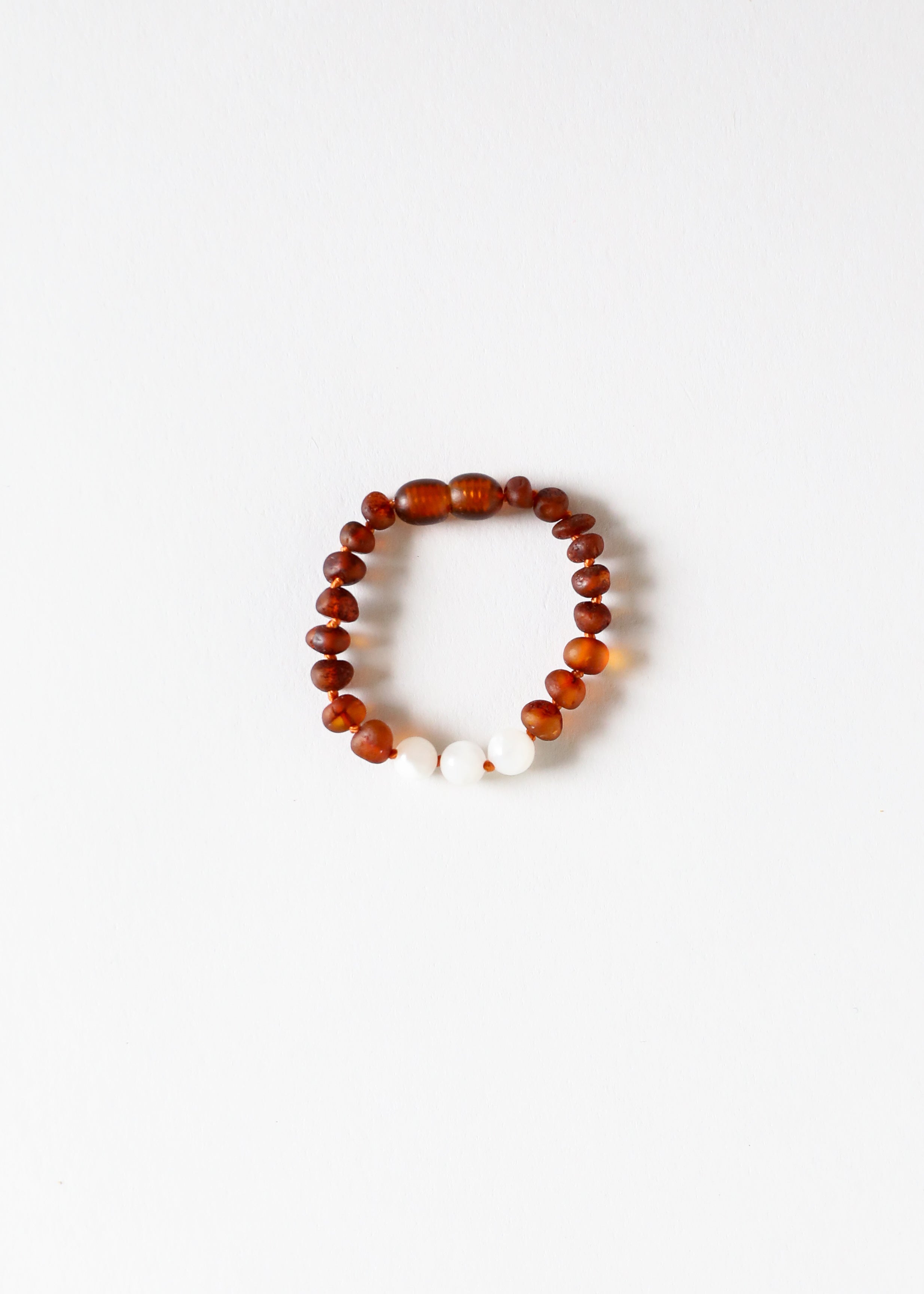 Raw Cognac Baltic Amber + Moonstone || Bracelet Set by CanyonLeaf