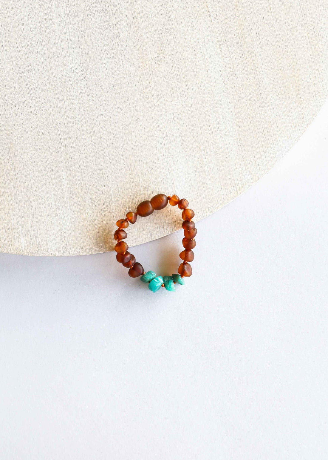 Raw Cognac Baltic Amber + Raw Amazonite || Anklet or Bracelet