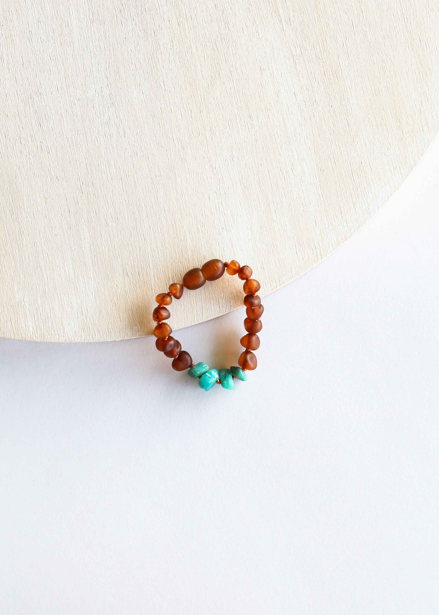 Raw Cognac Baltic Amber + Raw Amazonite || Anklet or Bracelet