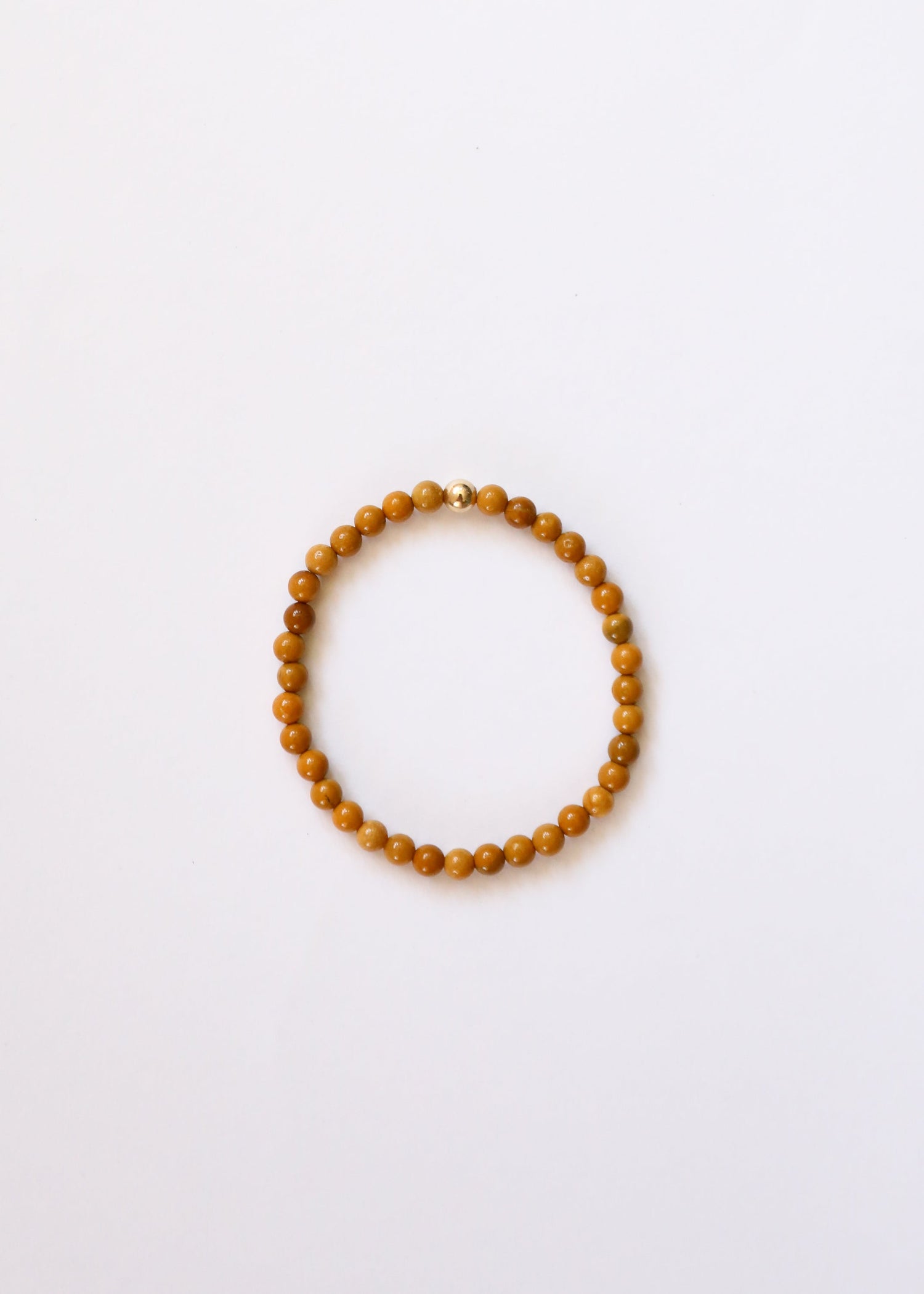Dainty Golden Mookaite Jasper + 14K Gold Filled || Beaded Stretch Bracelet by CanyonLeaf