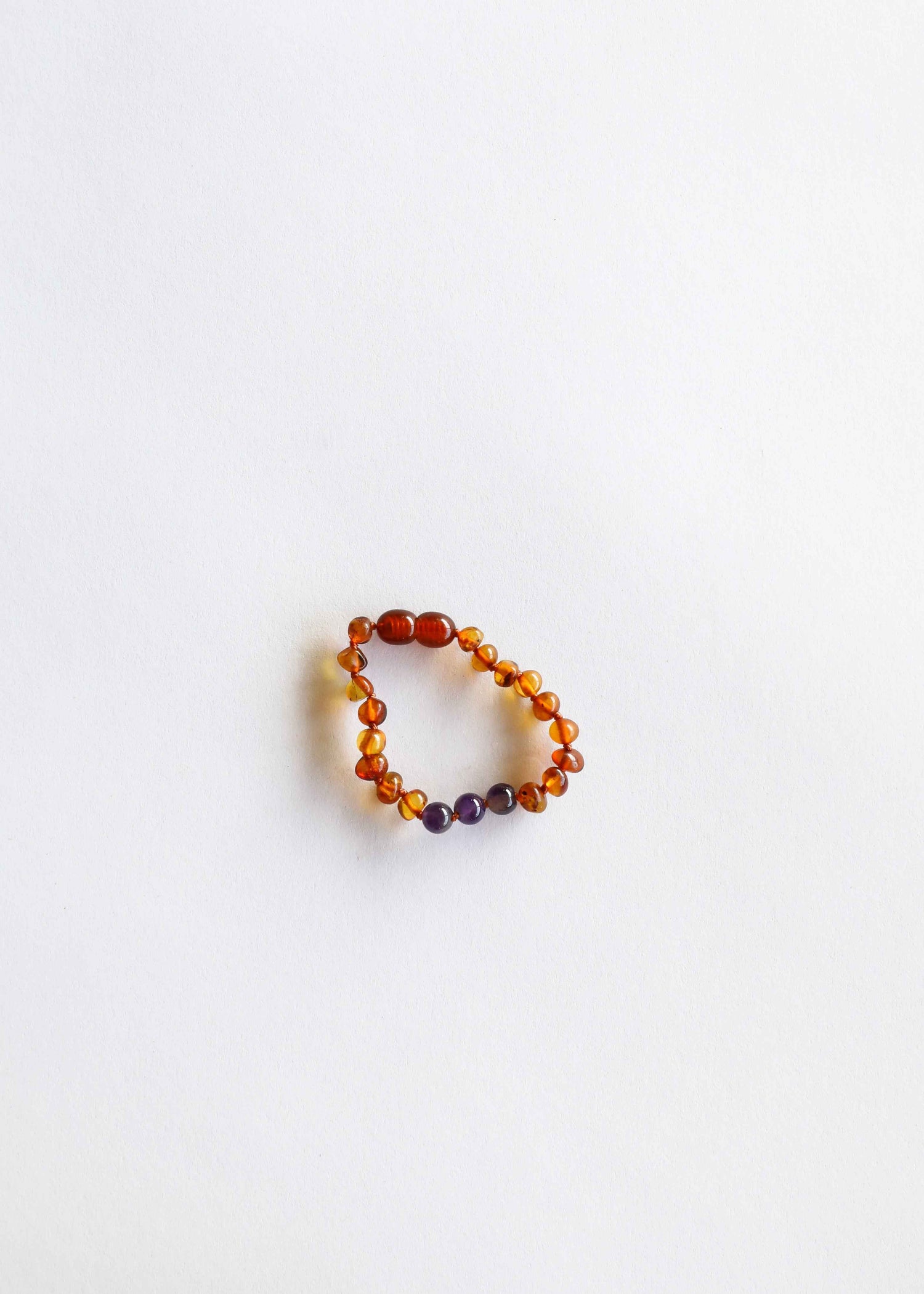 Polished Cognac Baltic Amber + Amethyst || Anklet or Bracelet