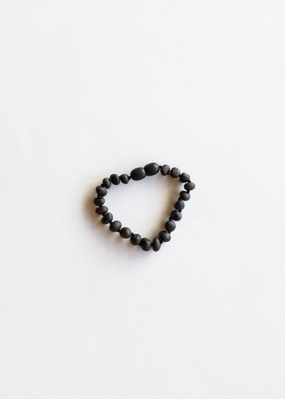 Raw Black Baltic Sea Amber || Bracelet Set by CanyonLeaf