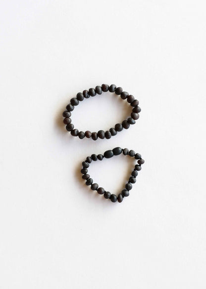Raw Black Baltic Sea Amber || Anklet or Bracelet
