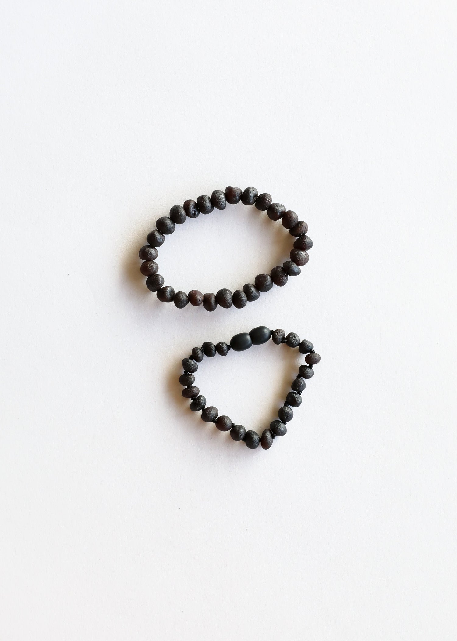 Raw Black Baltic Sea Amber || Bracelet Set by CanyonLeaf