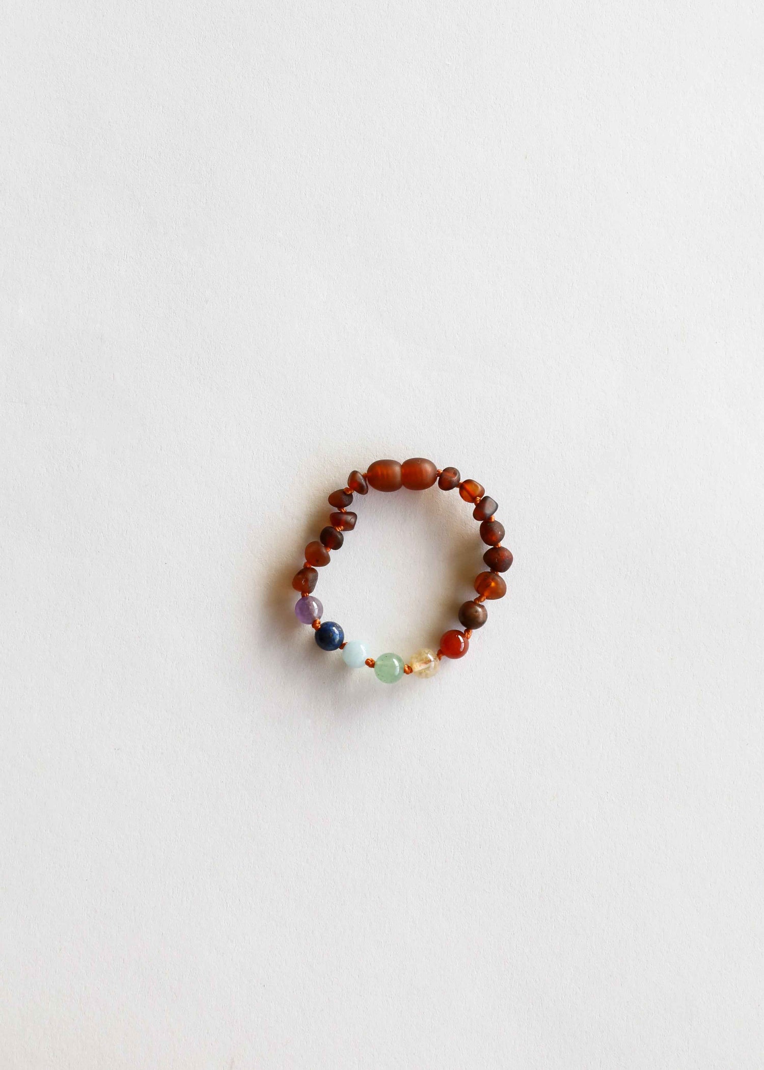 Raw Cognac Baltic Amber + CHAKRA Crystals || Anklet or Bracelet