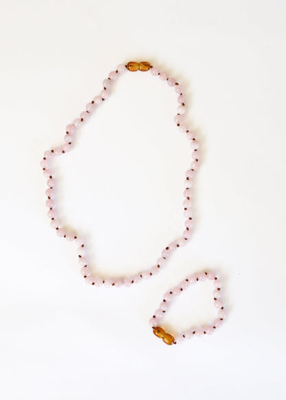 Pure Gemstone + Natural Rose Quartz || Beaded Necklace by CanyonLeaf
