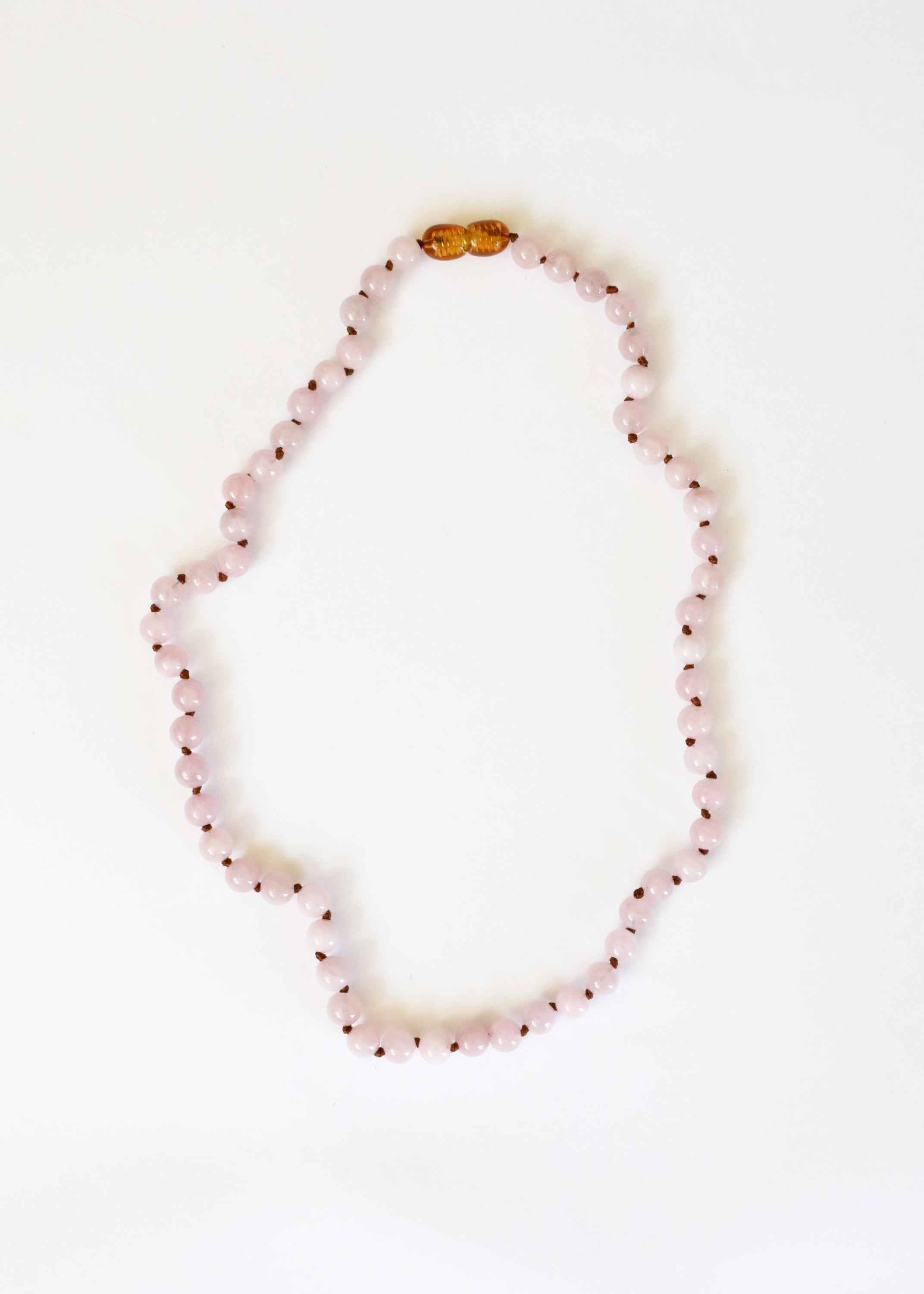 Pure Gemstone + Natural Rose Quartz || Beaded Necklace