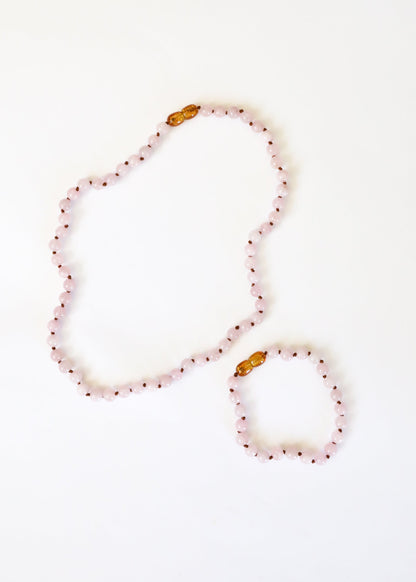 Pure Gemstone + Natural Rose Quartz || Beaded Necklace by CanyonLeaf