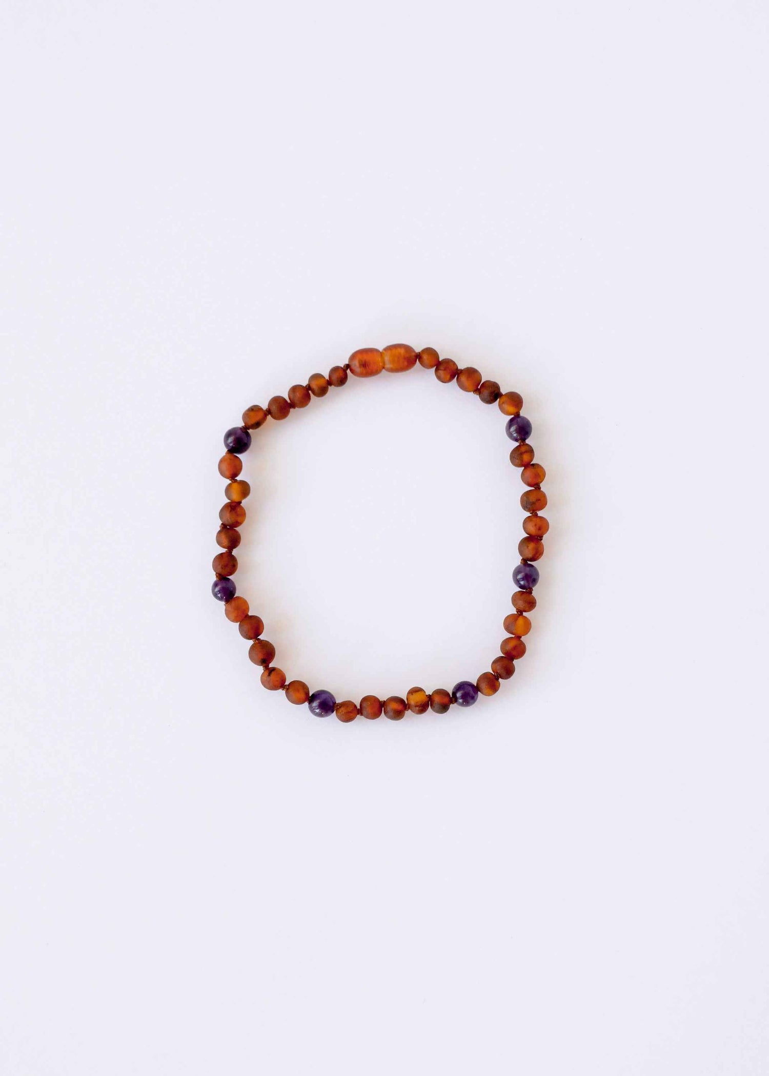 Raw Cognac Baltic Amber + Amethyst || Halo Necklace ||