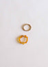 Raw Honey Baltic Amber + 14K Gold Filled || Beaded Ring Stack