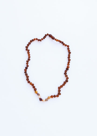 Raw Cognac Baltic Amber + Mookaite Jasper || Necklace by CanyonLeaf