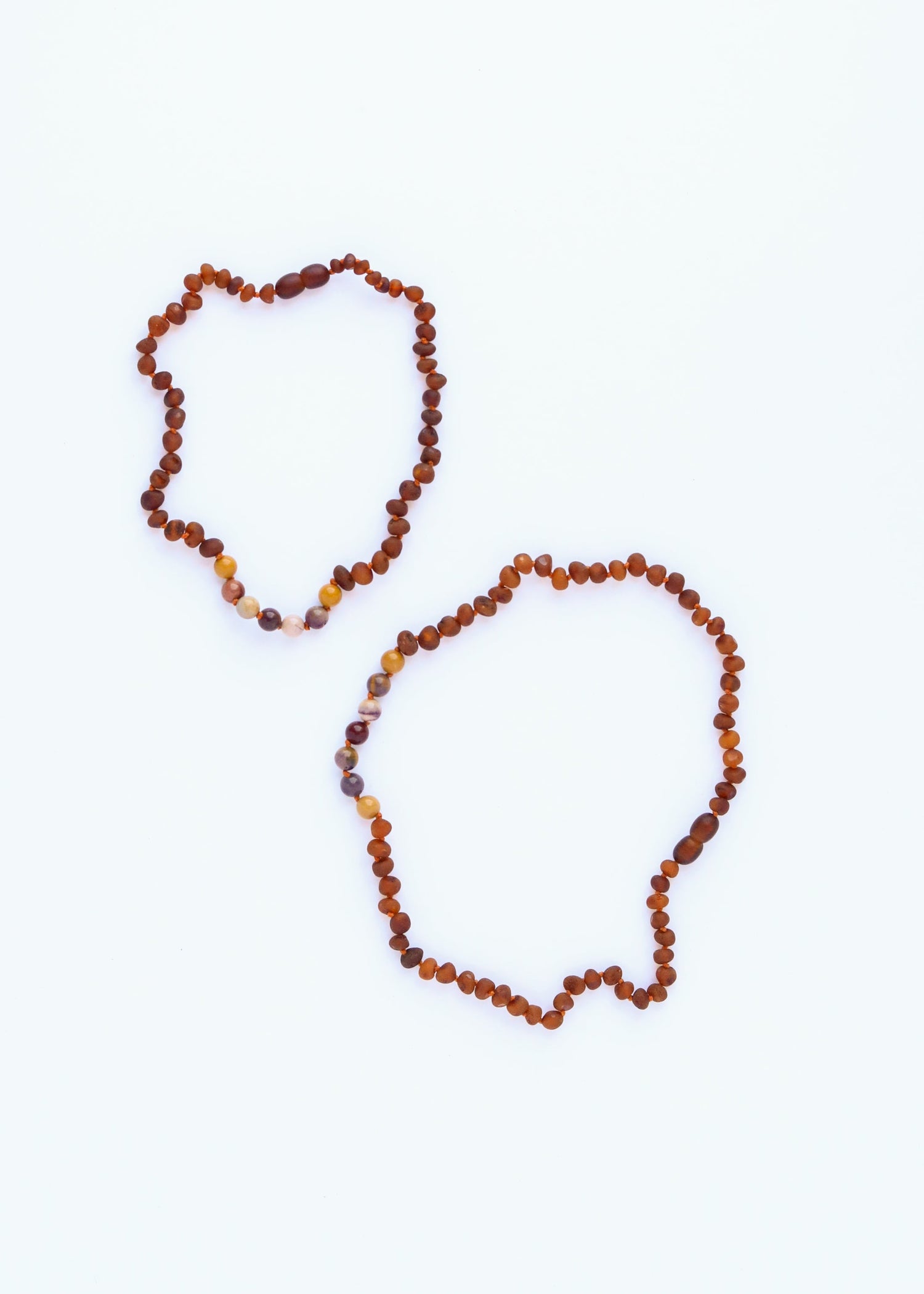 Raw Cognac Baltic Amber + Mookaite Jasper || Necklace by CanyonLeaf