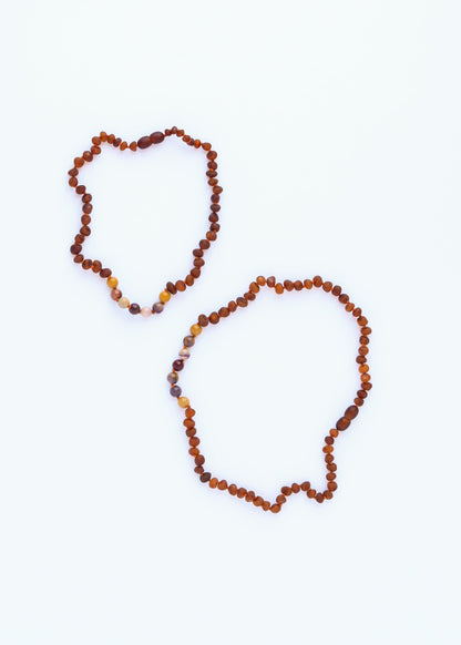 Raw Cognac Baltic Amber + Mookaite Jasper || Necklace by CanyonLeaf