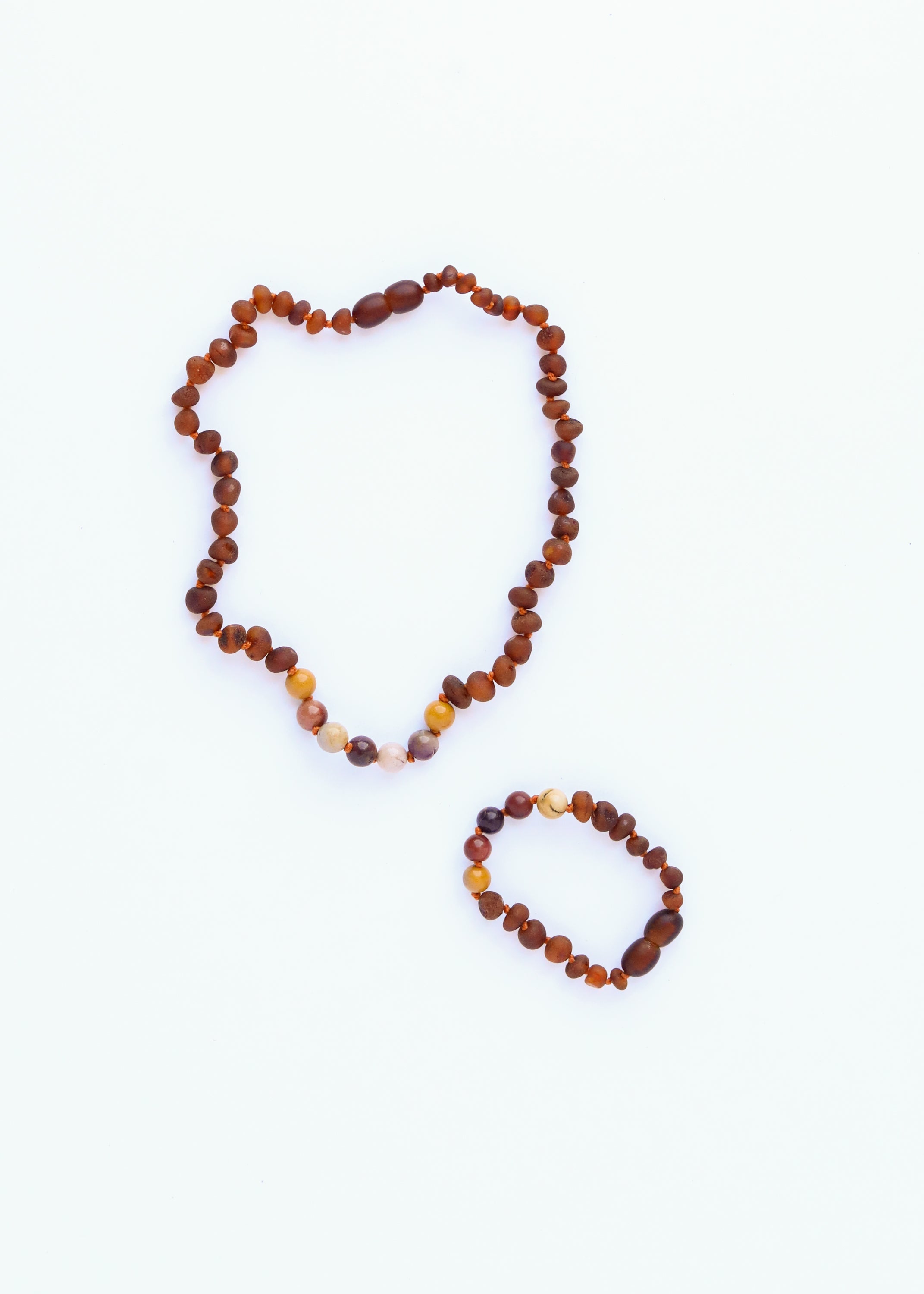 Raw Cognac Baltic Amber + Mookaite Jasper || Necklace by CanyonLeaf