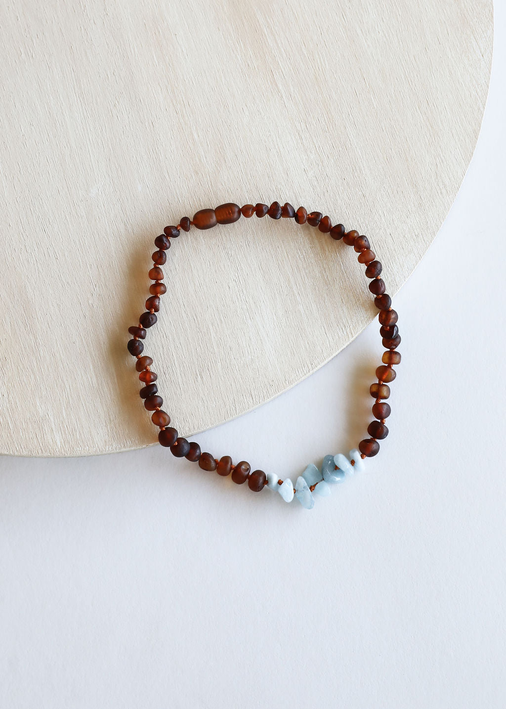 Raw Cognac Baltic Amber + Aquamarine || Necklace  DestGlow