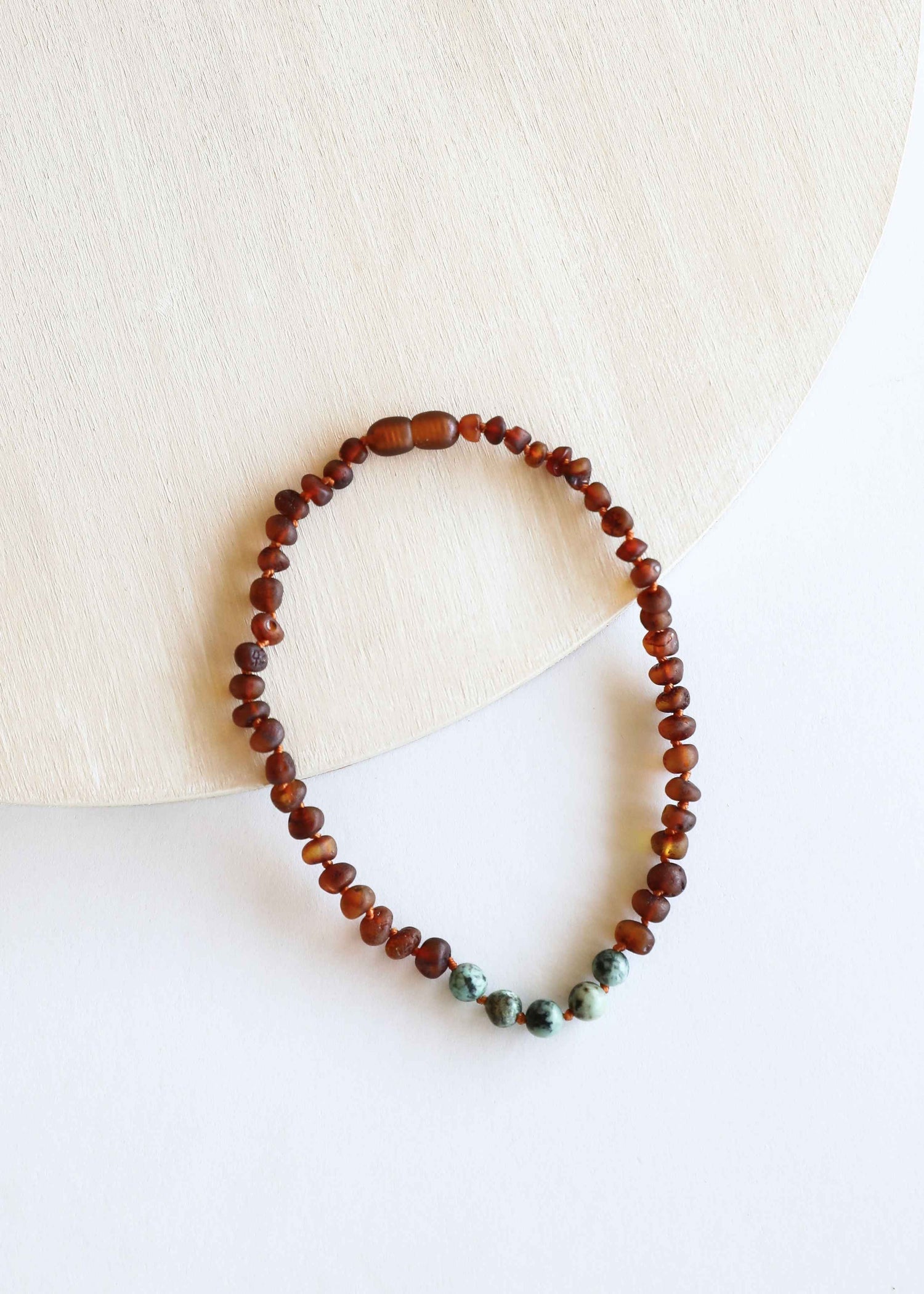 Raw Cognac Baltic Amber + Turquoise Jasper || Necklace Set