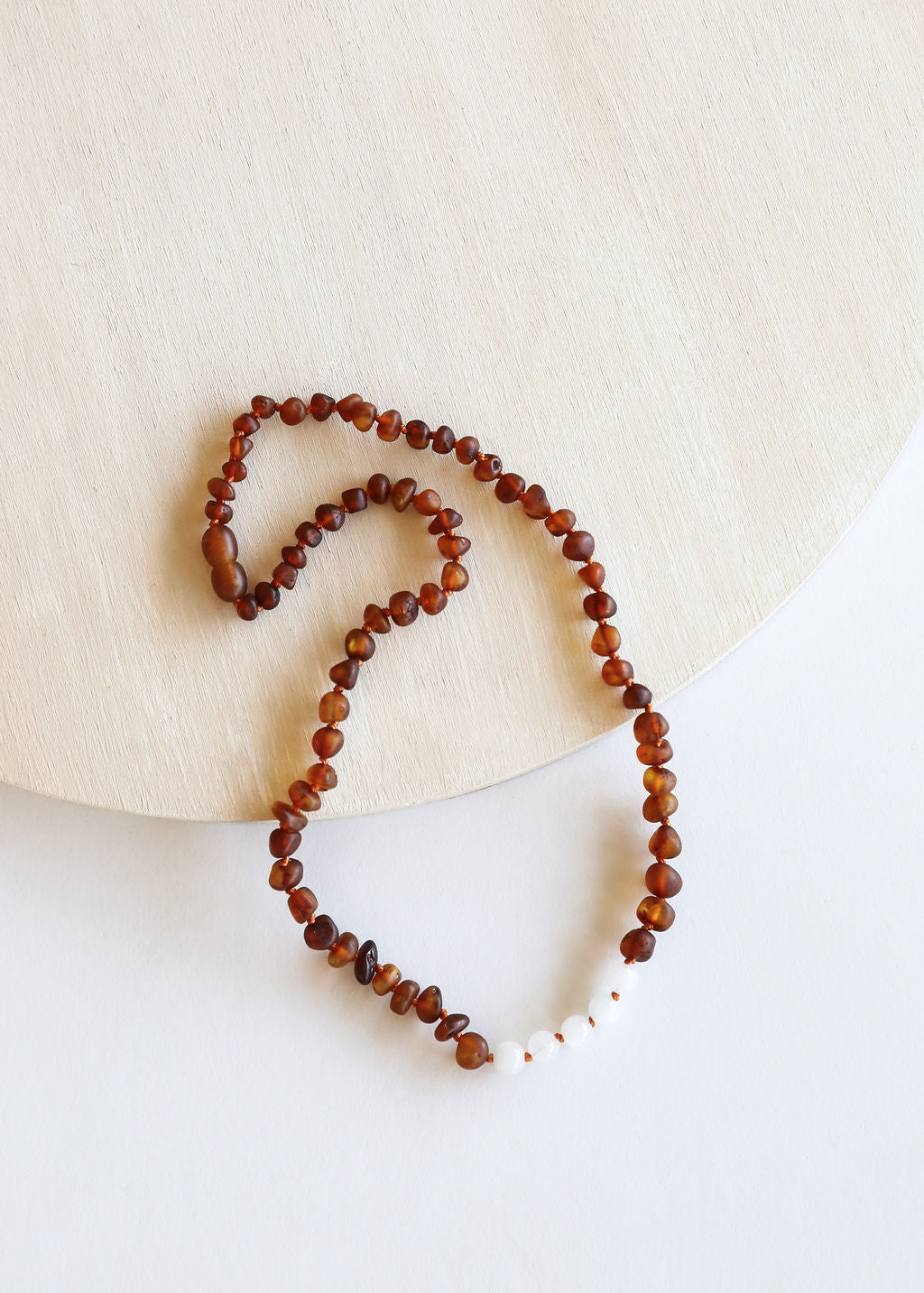 Raw Cognac Baltic Amber + Moonstone || Necklace  DestGlow