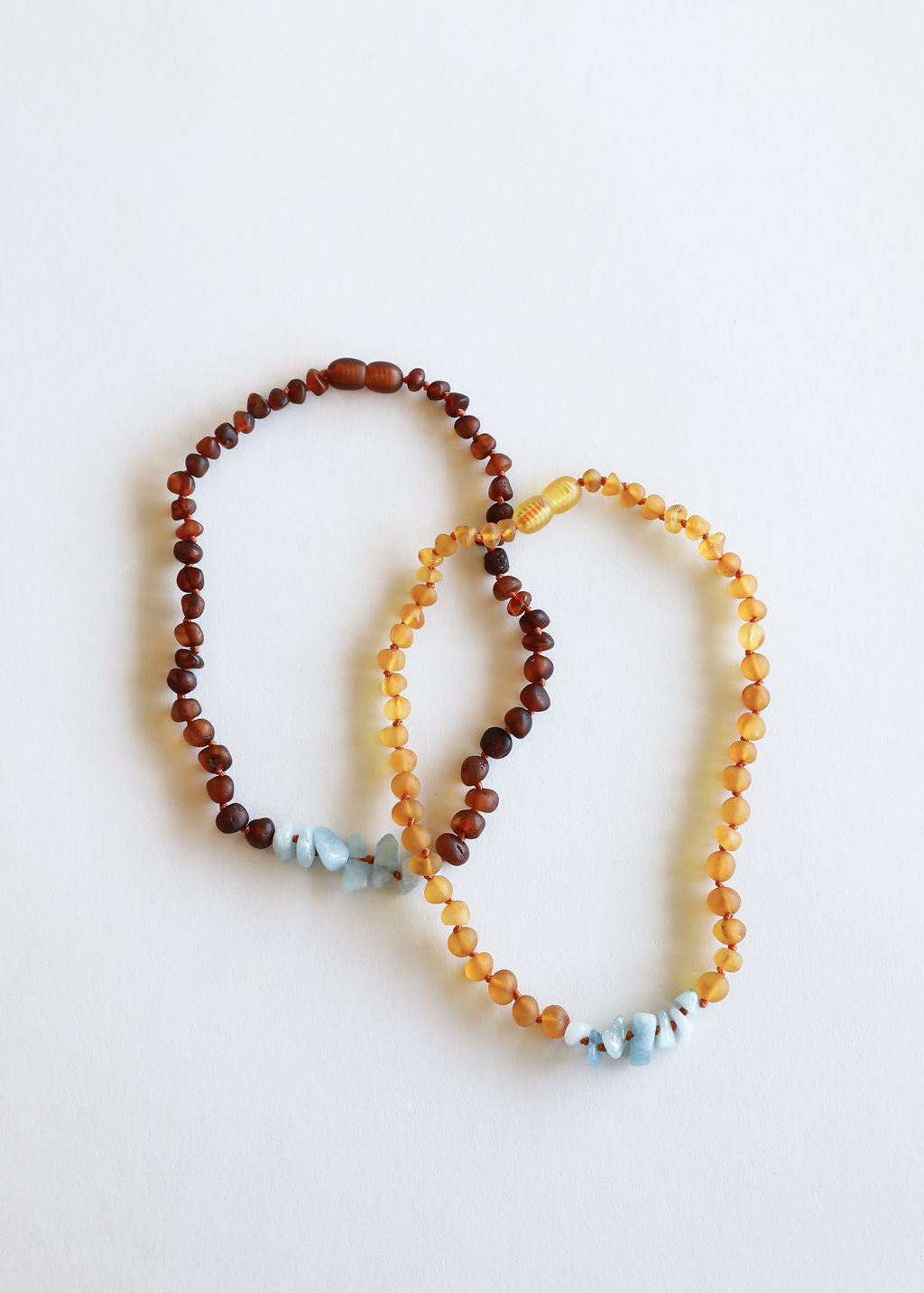 Raw Cognac Baltic Amber + Aquamarine || Necklace  DestGlow