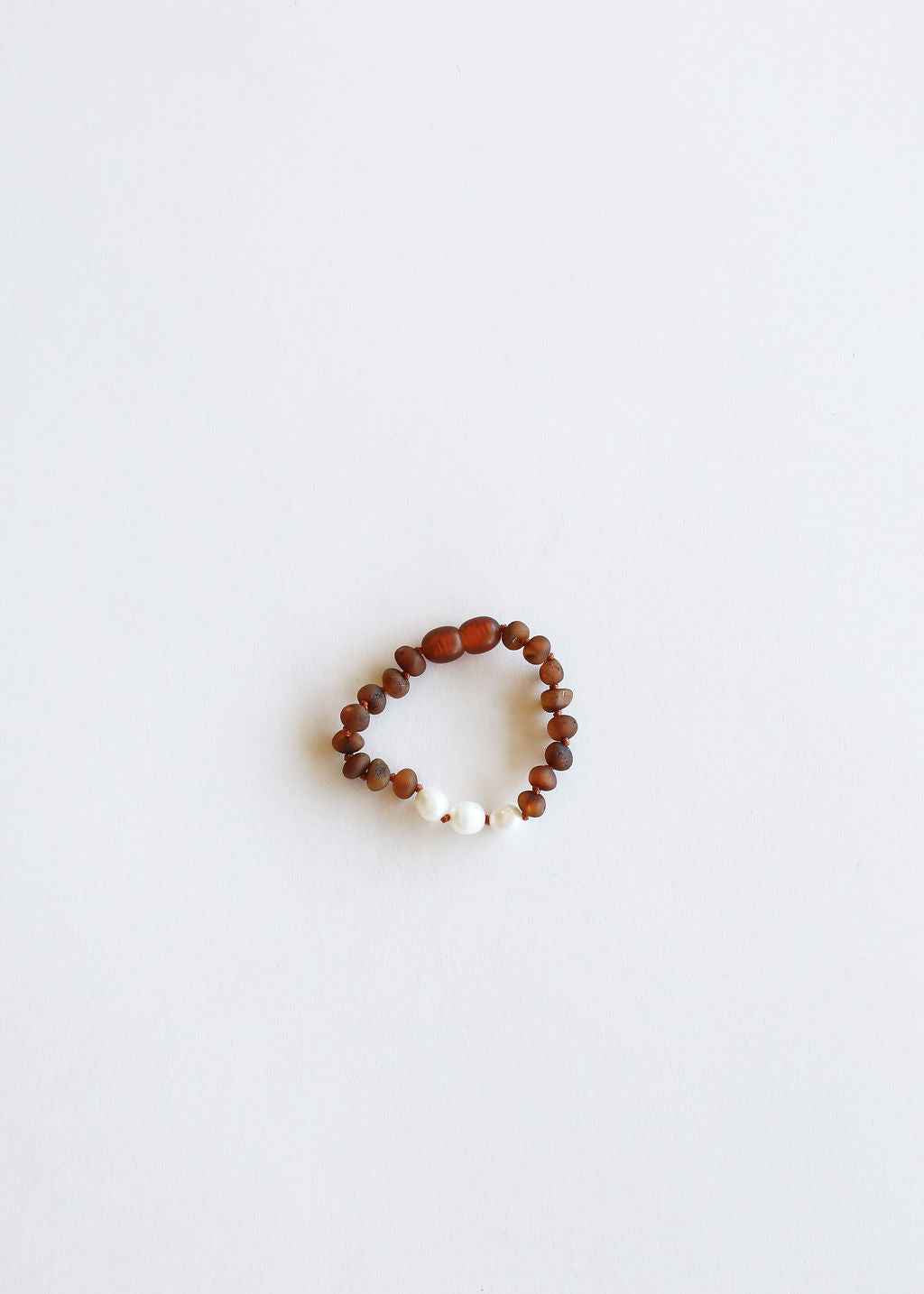 Raw Cognac Baltic Amber + Pearls || Anklet or Bracelet