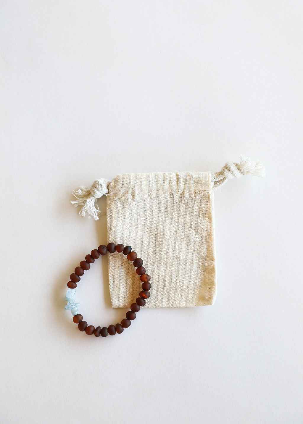 Raw Cognac Baltic Amber + Aquamarine || Adult Bracelet
