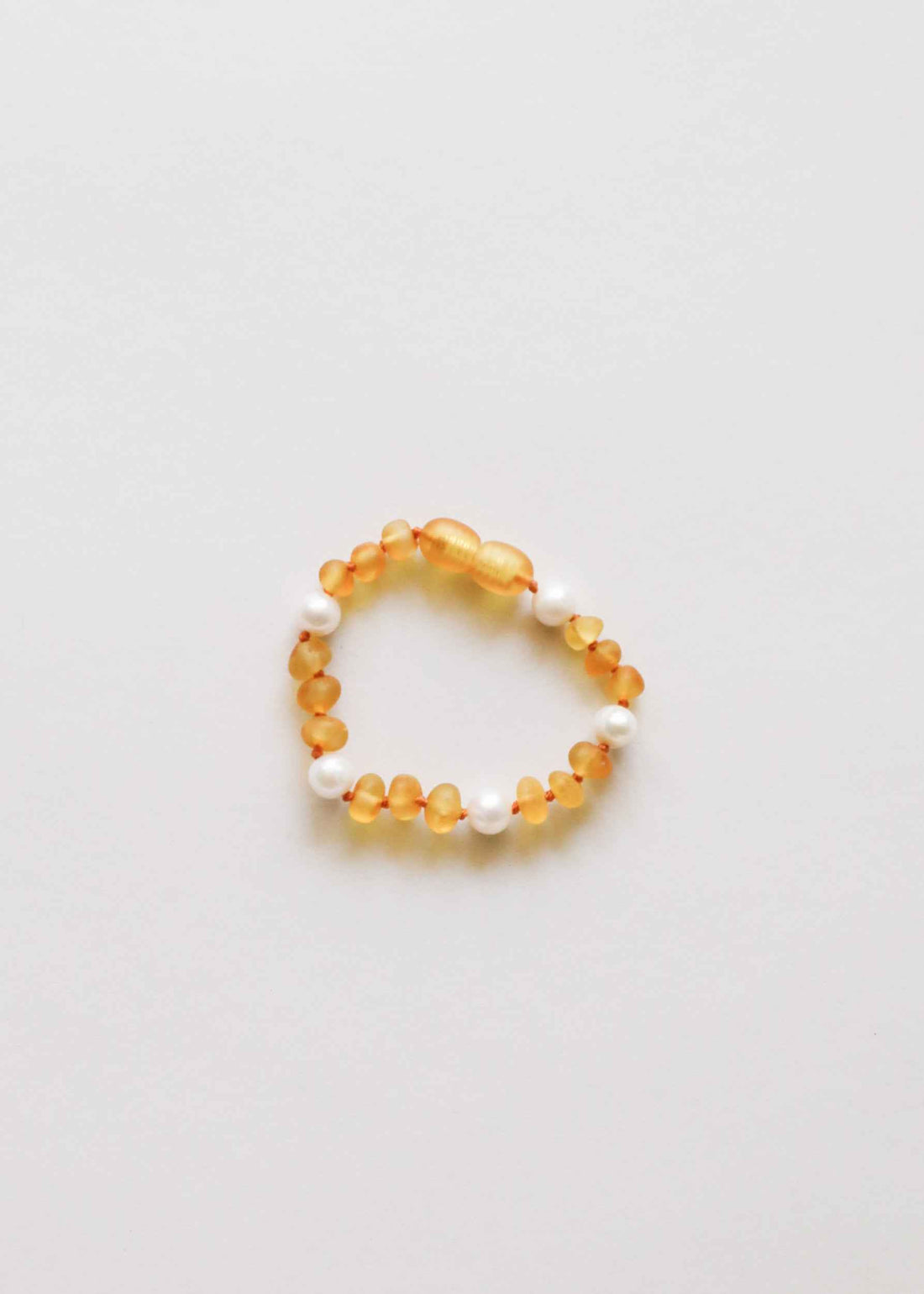 Raw Honey Baltic Amber + Pearl Halo || Anklet or Bracelet