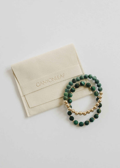 Turquoise Jasper :14k Gold Filled Sun + Moon || Adult Bracelets
