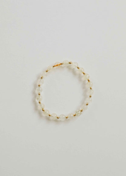 Citrine Gemstone + 14K Gold Filled Beaded Stretch Bracelet