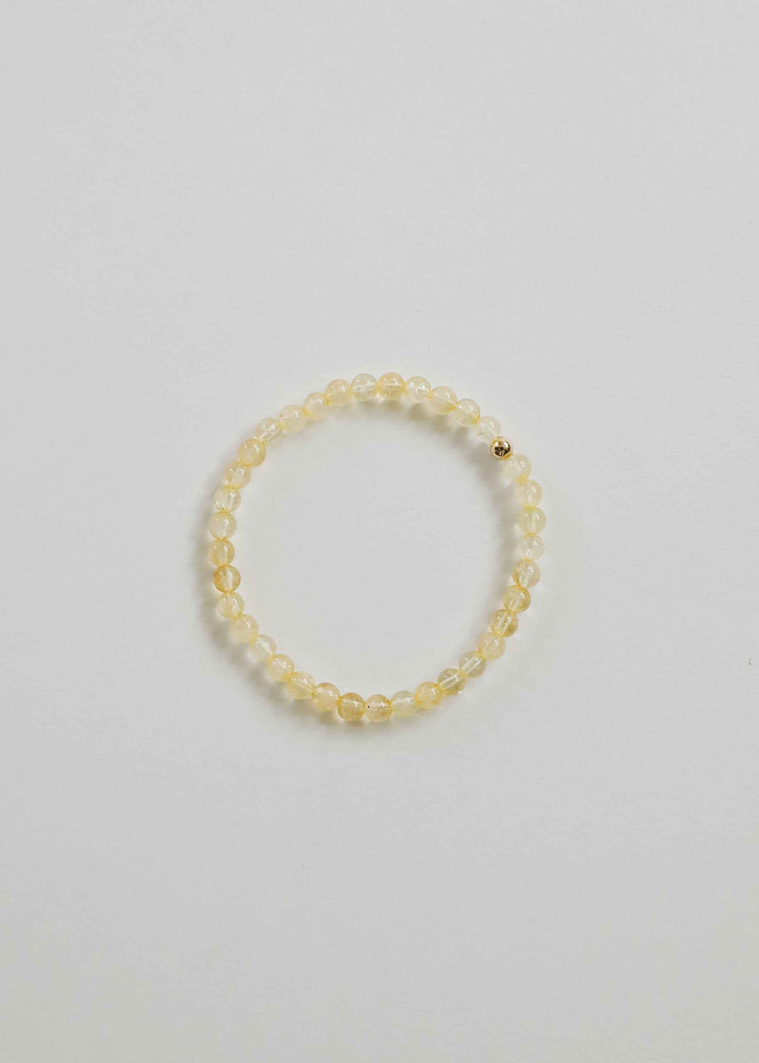 Dainty Citrine Gemstone + 14K Gold Filled || Beaded Stretch Bracelet