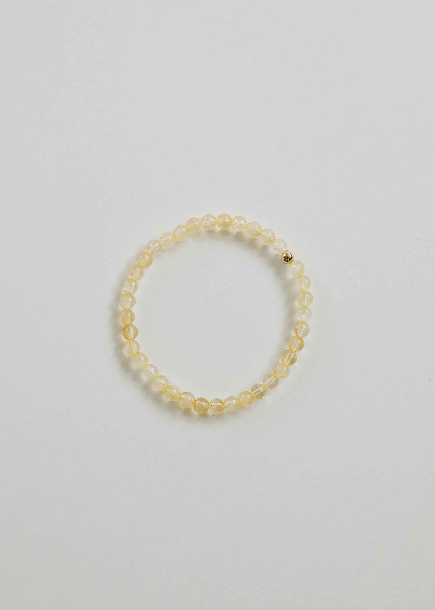 Dainty Citrine Gemstone + 14K Gold Filled || Beaded Stretch Bracelet