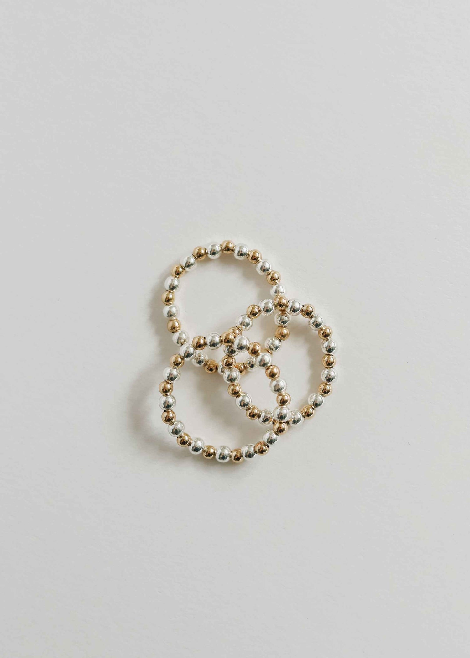 Sterling Silver + 14k Gold Filled || Beaded Stretch Ring