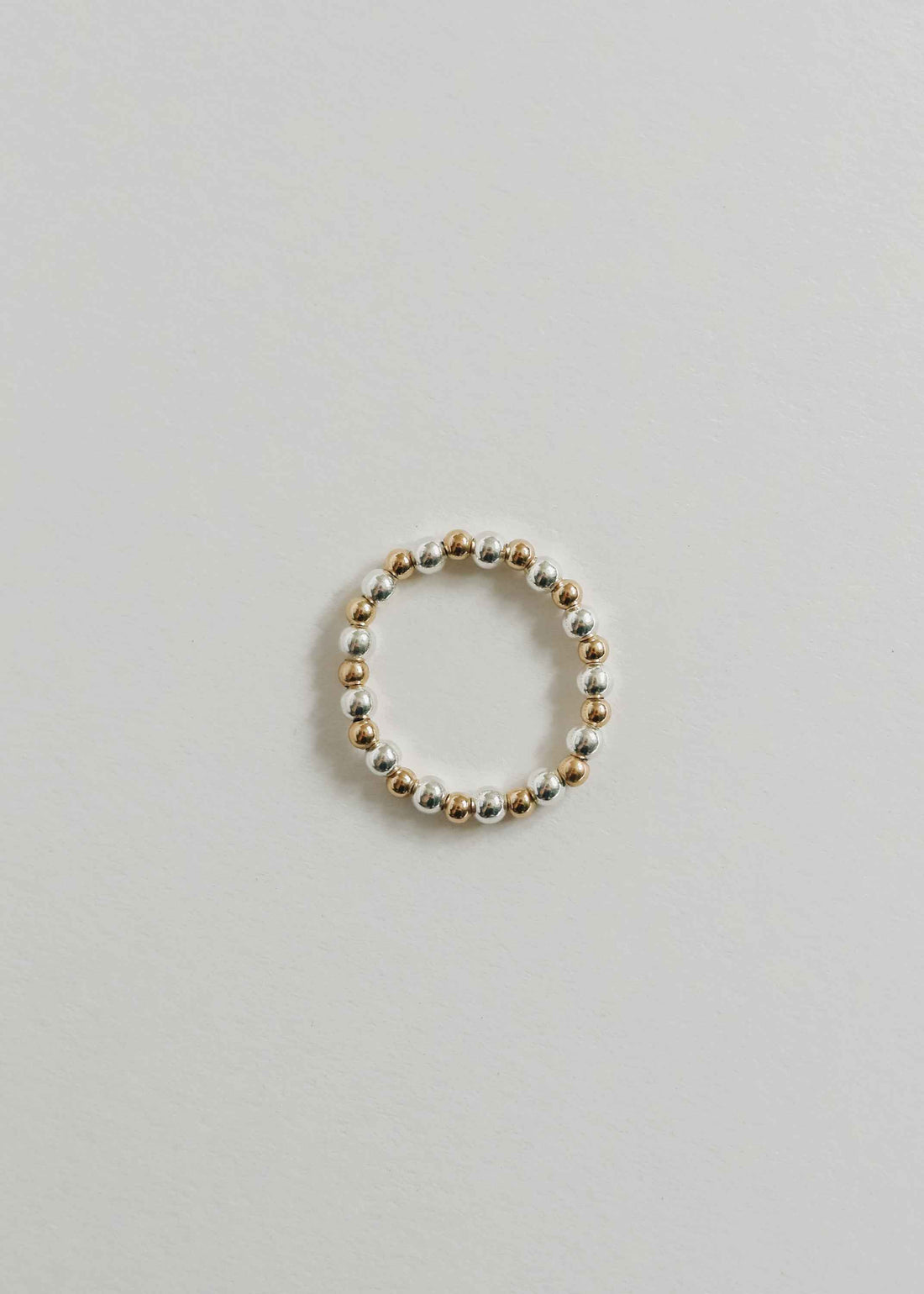 Sterling Silver + 14k Gold Filled || Beaded Stretch Ring