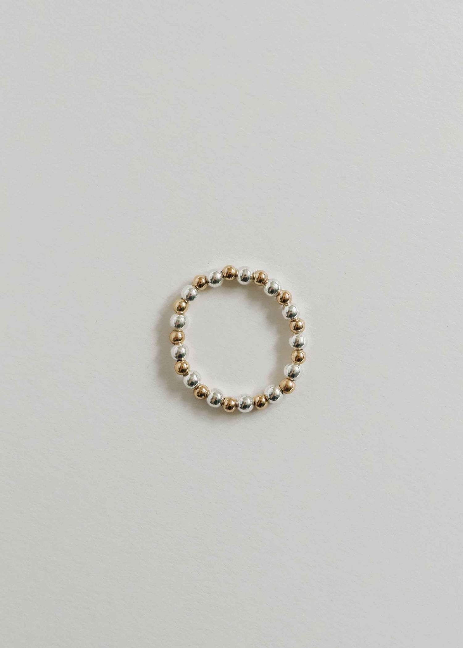 Sterling Silver + 14k Gold Filled || Beaded Stretch Ring