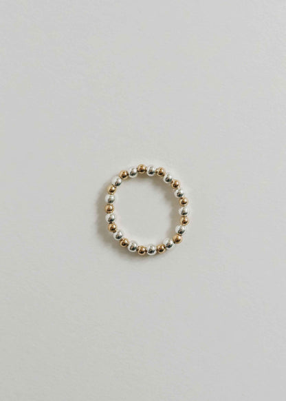 Sterling Silver + 14k Gold Filled || Beaded Stretch Ring