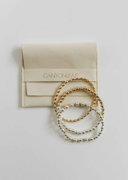 Sterling Silver + 14k Gold Filled Moon || Beaded  Bracelet