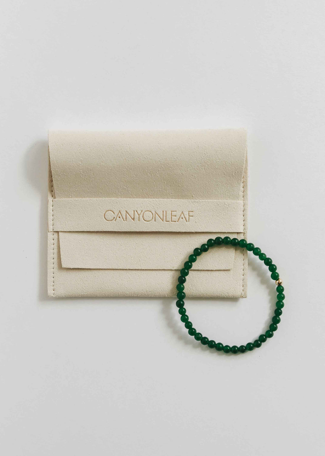 Dainty Green Jade + 14K Gold Filled || Beaded Stretch Bracelet