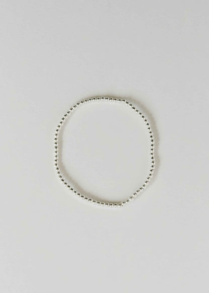 Sterling Silver || Beaded Stretch Anklet or Bracelet