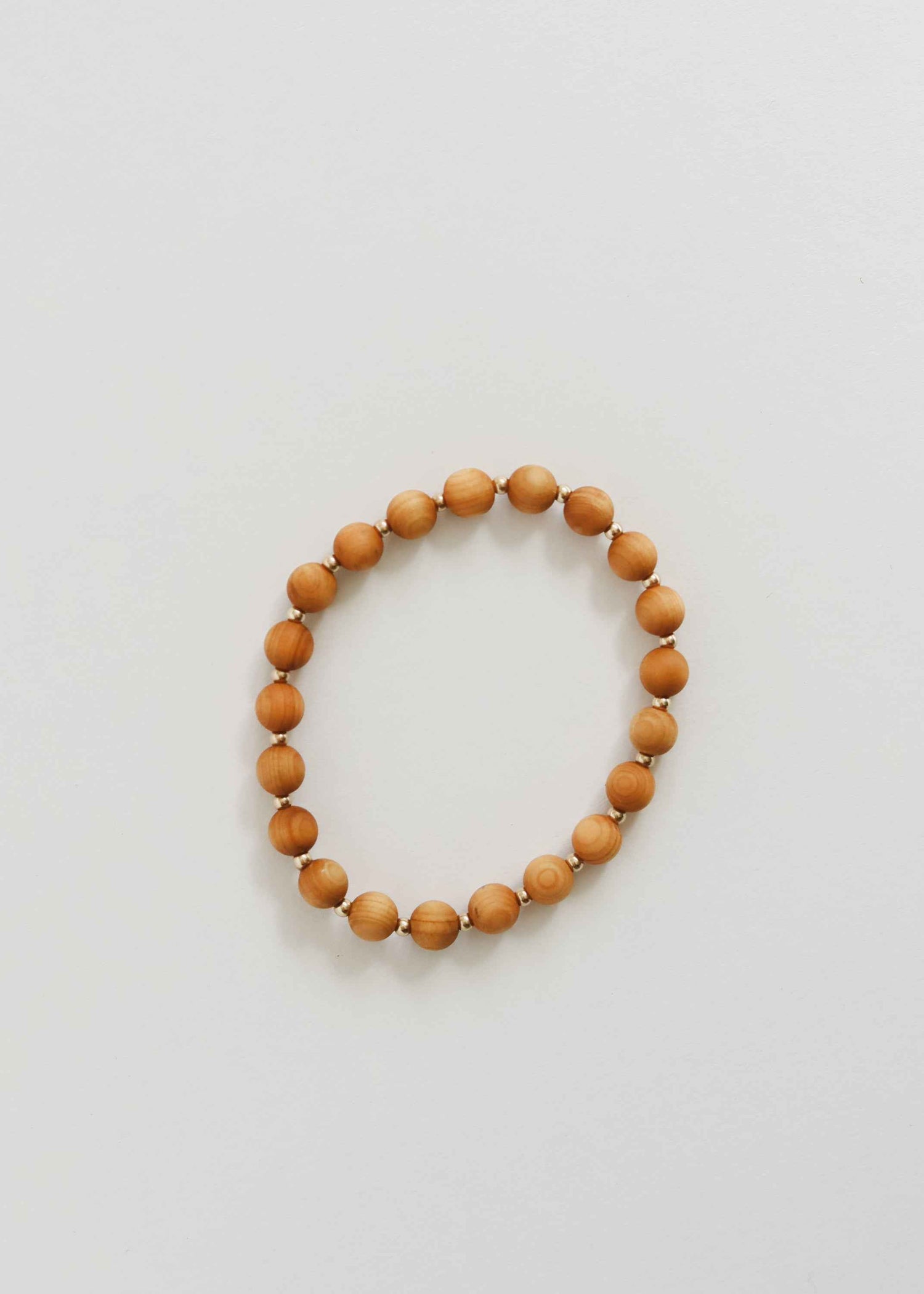 Cypress Wood : 14k Gold Filled Sun + Moon || Stretch Bracelet