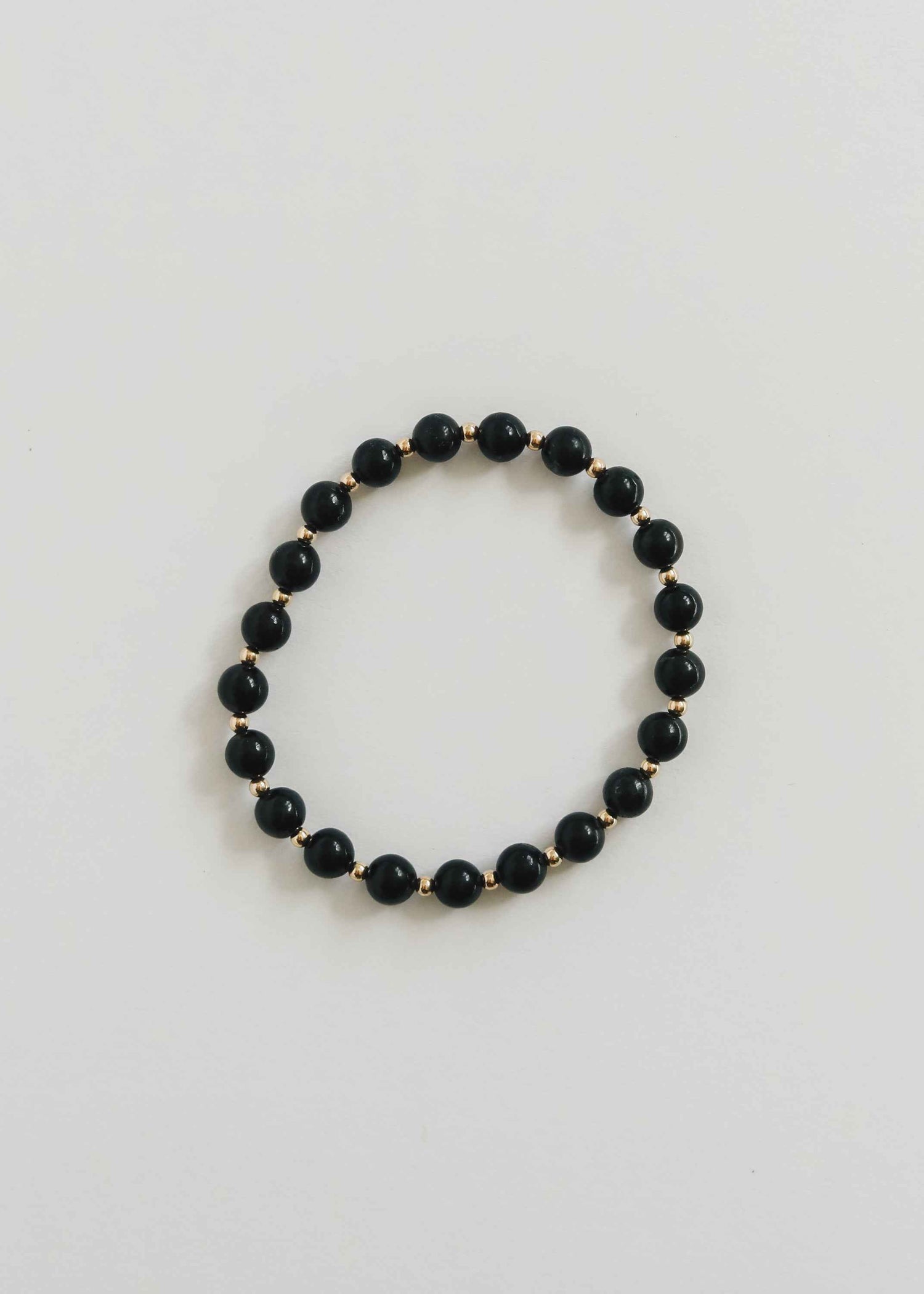 Shungite : 14k Gold Filled Sun + Moon || Stretch Bracelets