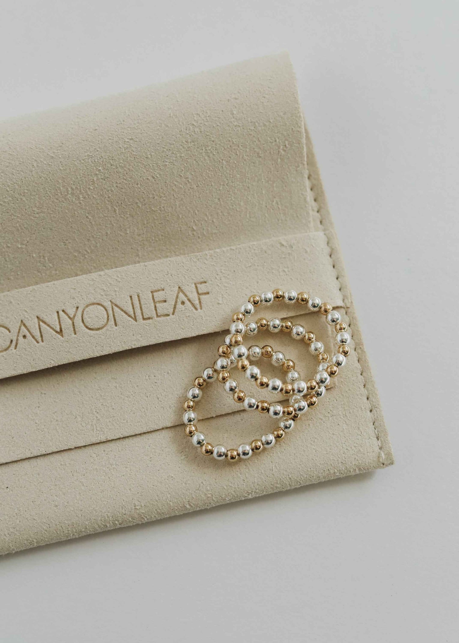 Sterling Silver + 14k Gold Filled || Beaded Stretch Ring