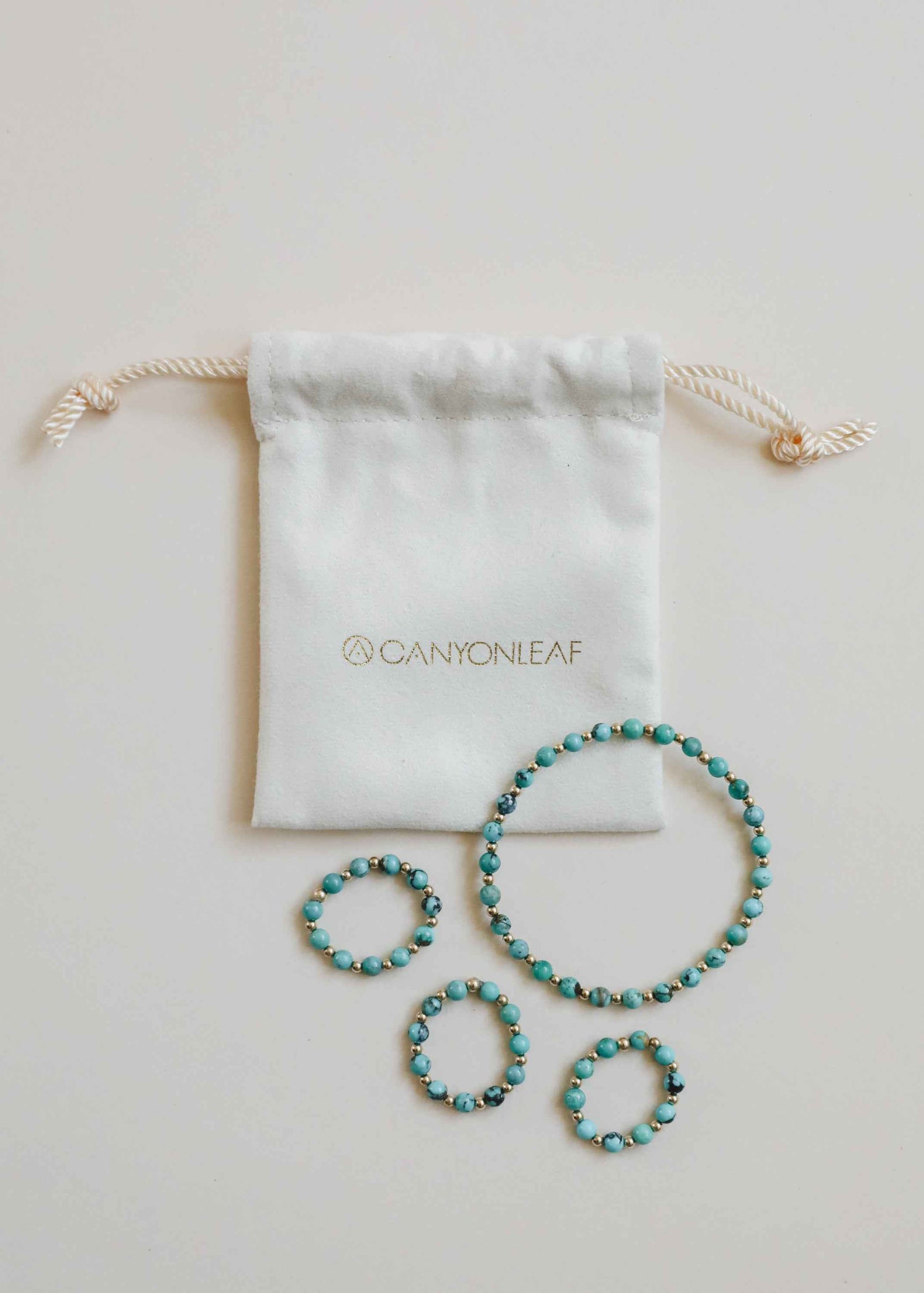 Natural Turquoise + 14k Gold Filled Sun || Stretch Ring