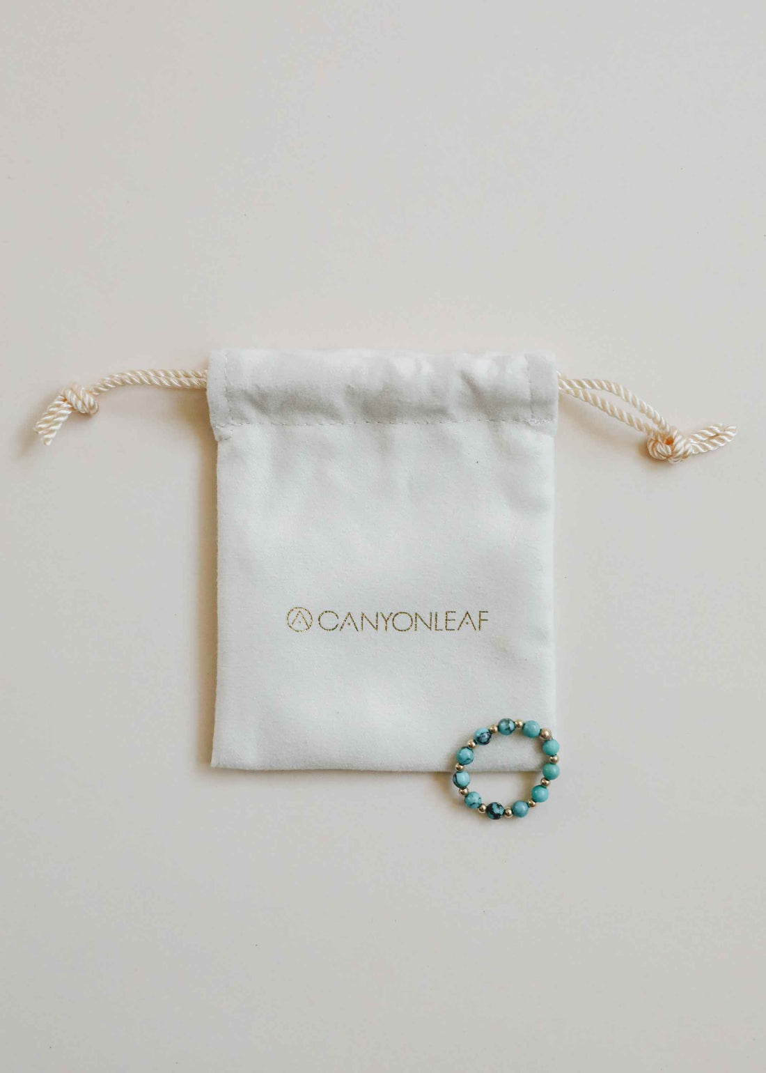 Natural Turquoise + 14k Gold Filled Sun || Stretch Ring