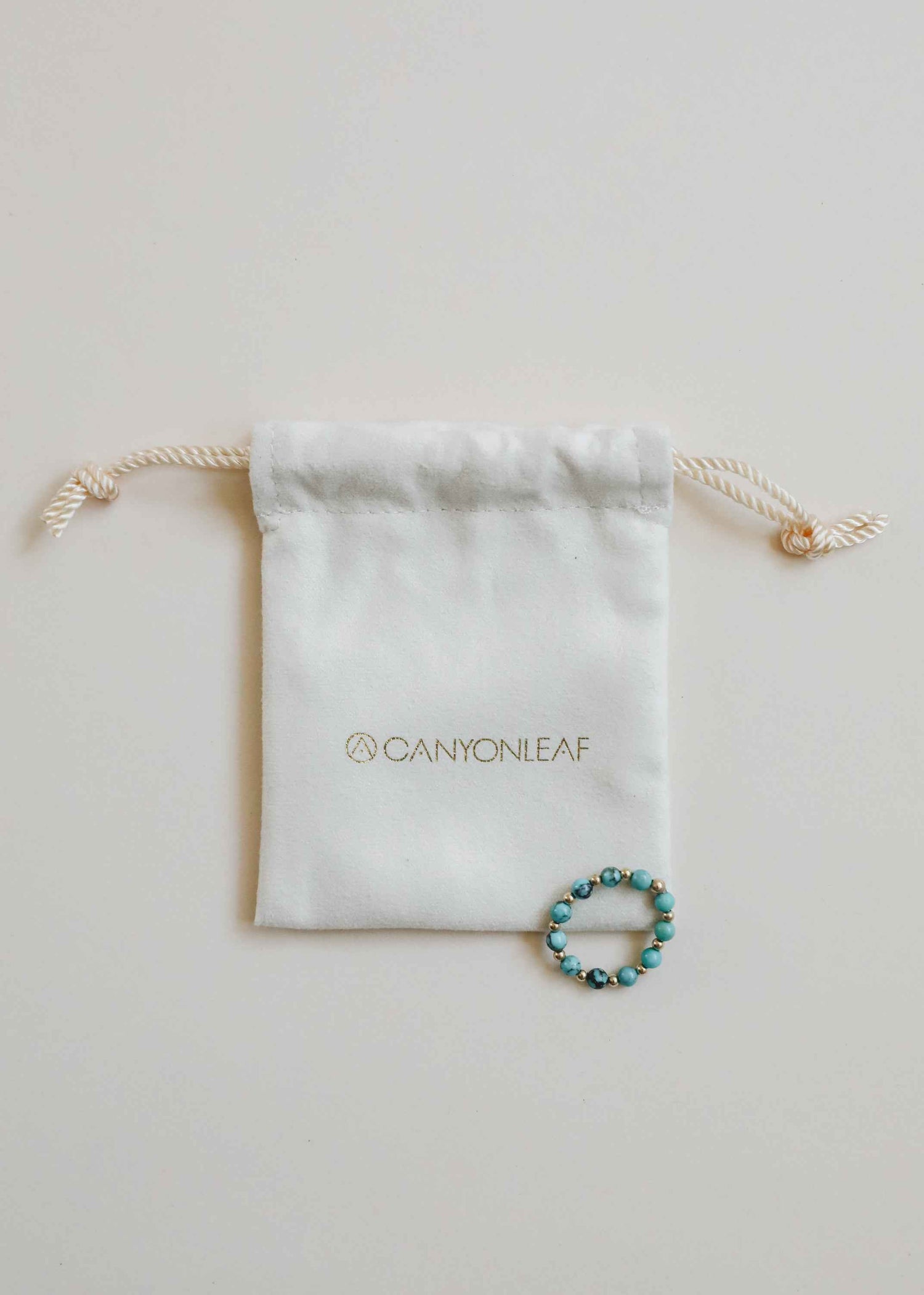 Natural Turquoise + 14k Gold Filled Sun || Stretch Ring