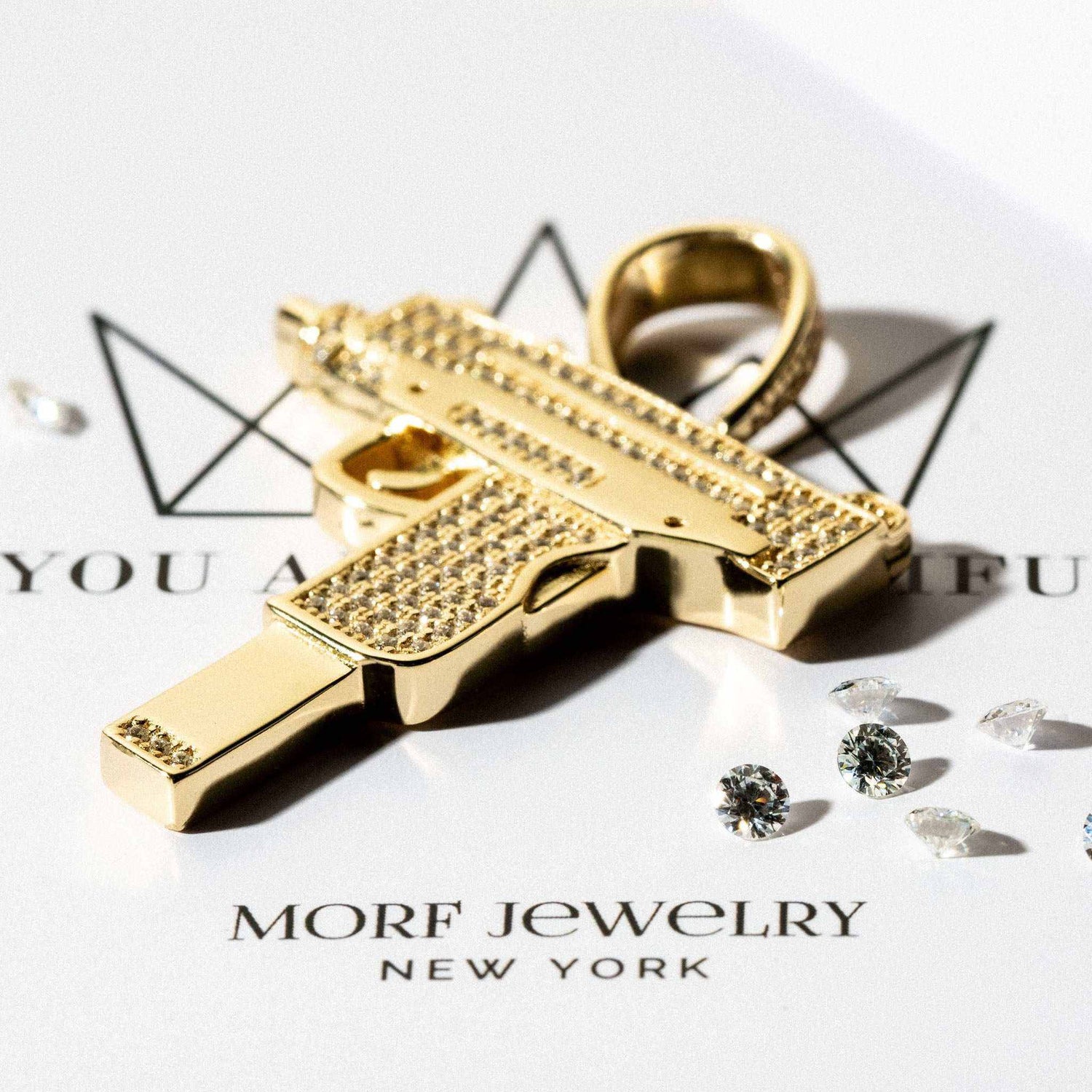 Uzi Pendant 925 Sterling Silver