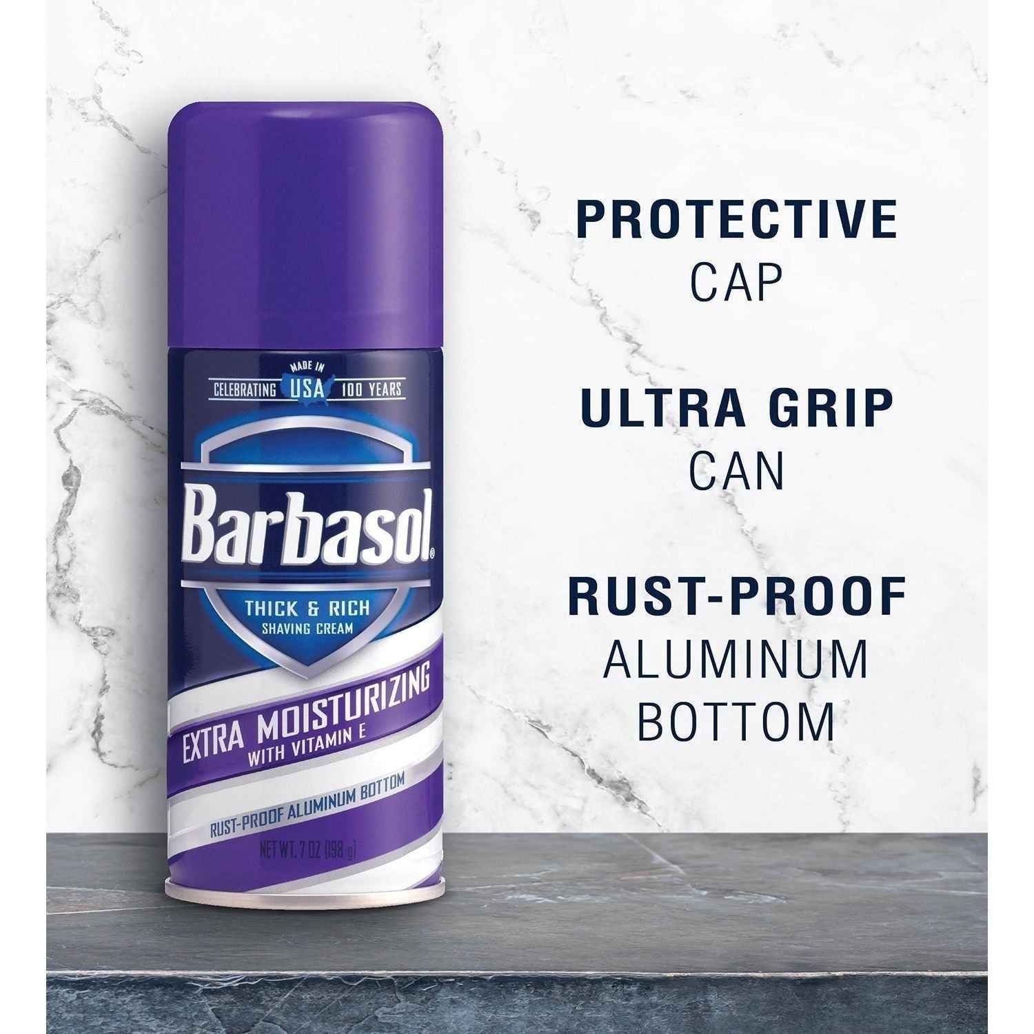 Barbasol Thick &amp; Rich Shave Cream Extra Moisturizing Vitamin E 7 Oz