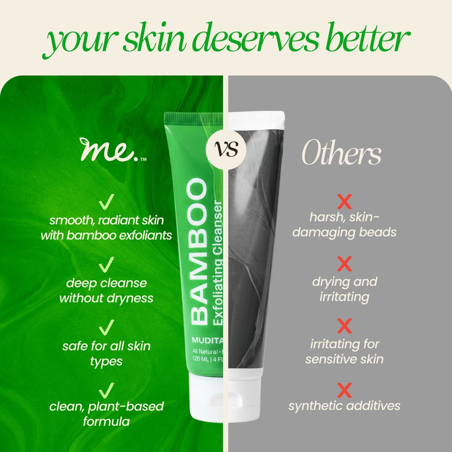 Bamboo Microdermabrasion Exfoliating Cleanser by Mudita Earth